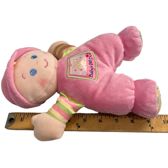Fisher Price Brilliant Basics Babys 1st Doll Soft Stuffed Plush Pink Rattle Toy - Picture 8 of 8